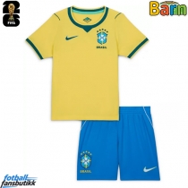 Brasil Hjemmedraktsett Barn VM 2026 Kortermet (+ Korte bukser)